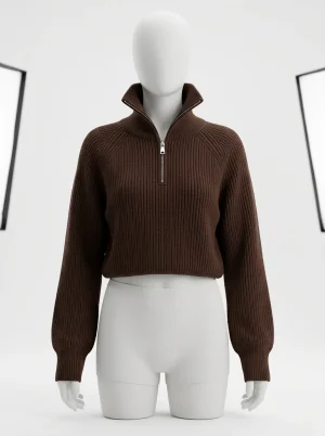 Pull camionneur acrylique court quotidien moderne femme - Vue 1 - Pull camionneur