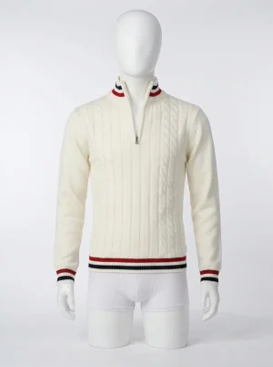 Pull camionneur coton maille torsadée homme décontracté - Vue 1 - Pull camionneur