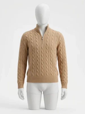 Pull camionneur coton torsadé quotidien élégant homme - Vue 1 - Pull camionneur