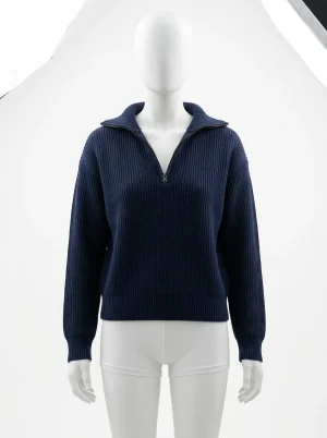 Pull camionneur tricot chaud femme col polo décontracté - Vue 1 - Pull camionneur